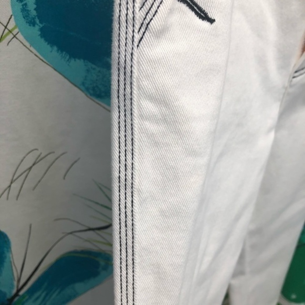 See By Chloe White High-Rise Flare Jeans with Contrast Stitching - Picture 15 of 15